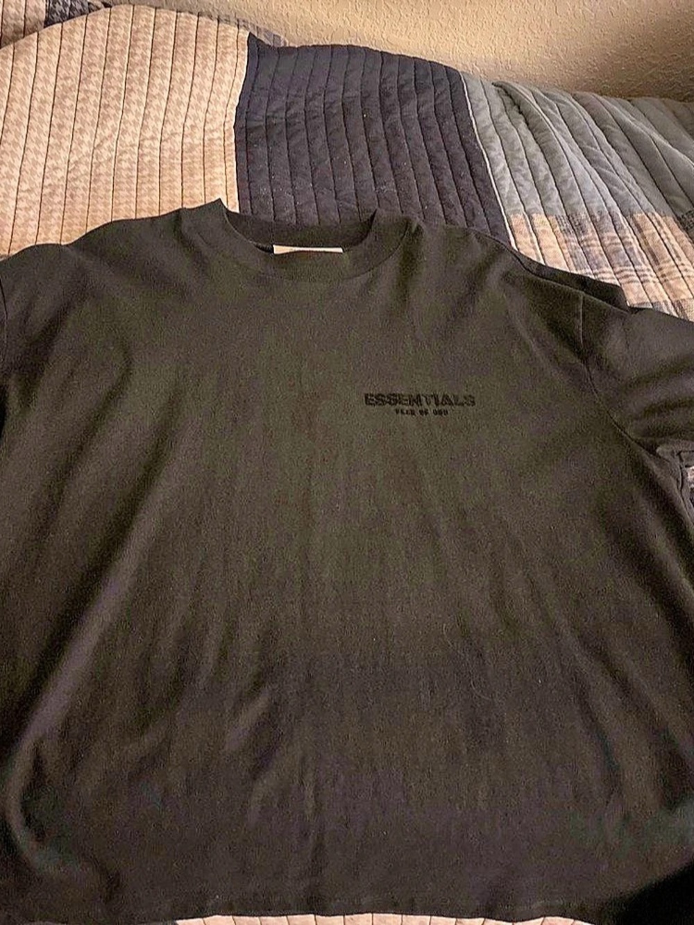 Black Fear of God Essentials tee